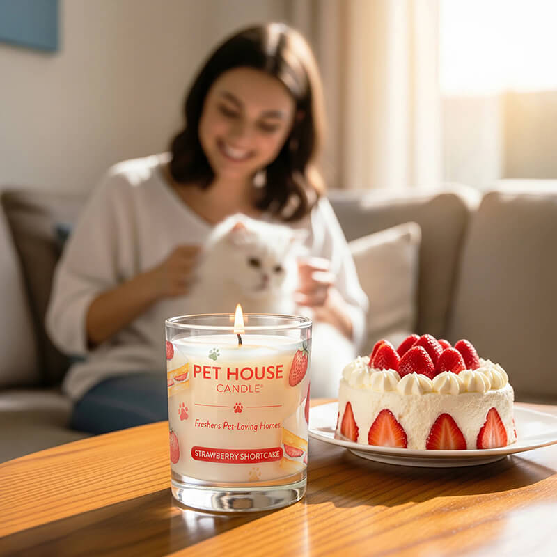 One Fur All Pet House Candle - Strawberry Shortcake