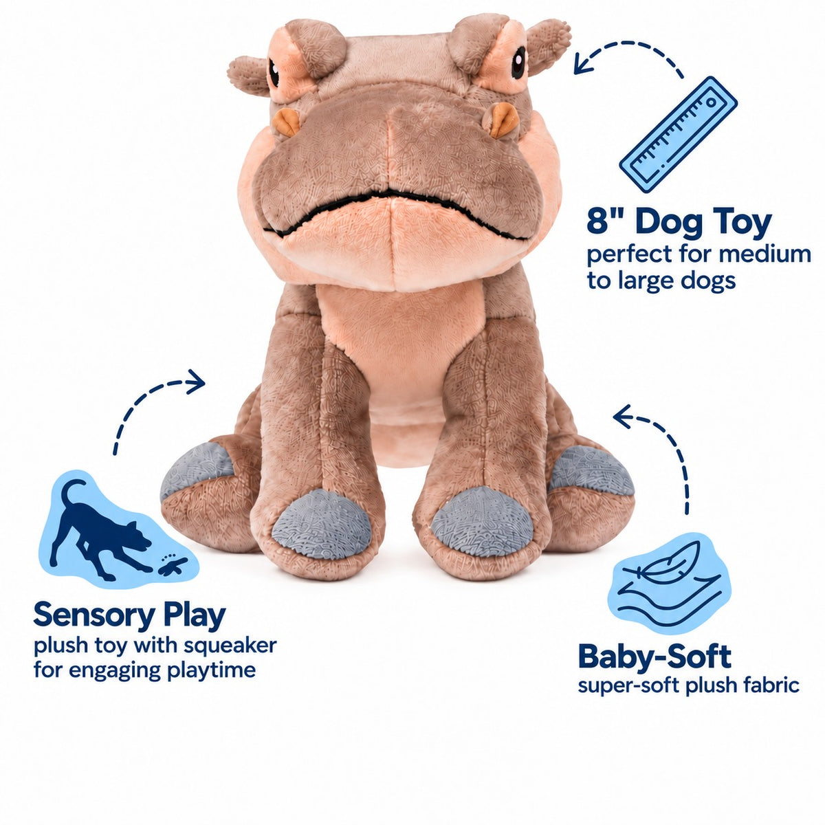 Tall Tails Hippo Plush