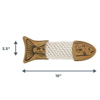 Tall Tails Natural Leather Trout Rope Tug Toy
