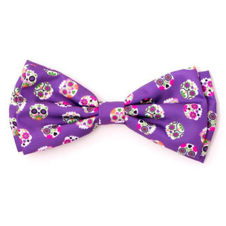 The Worthy Dog Bow Tie Purple Skeletons