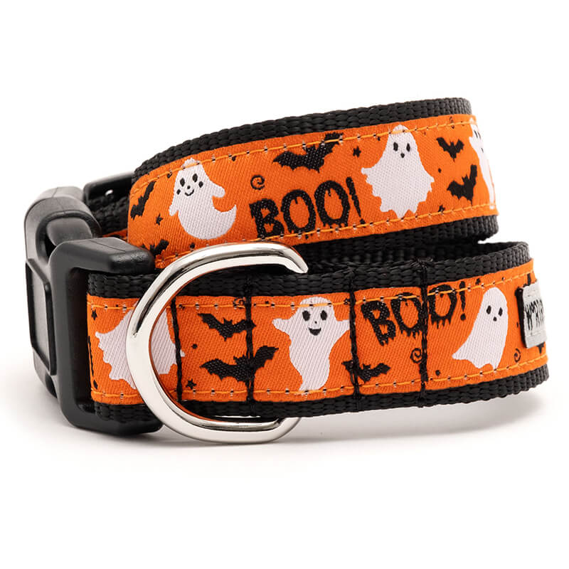 The Worthy Dog Collar Orange Spooky