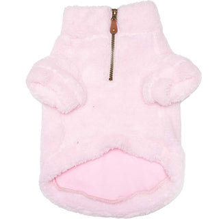 The Worthy Dog Quarter Zip Pullover Fleece Pink