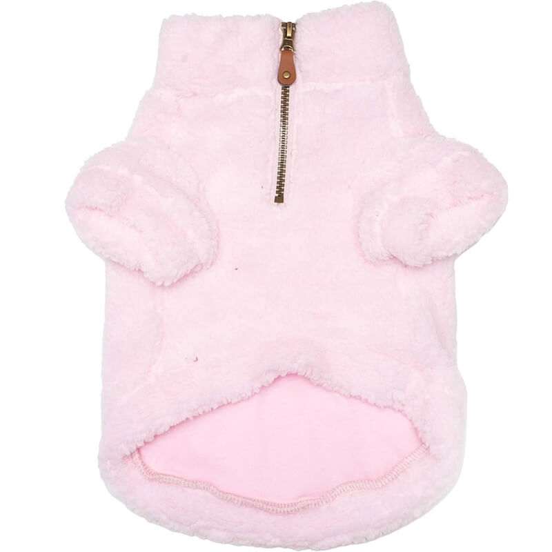 The Worthy Dog Quarter Zip Pullover Fleece Pink