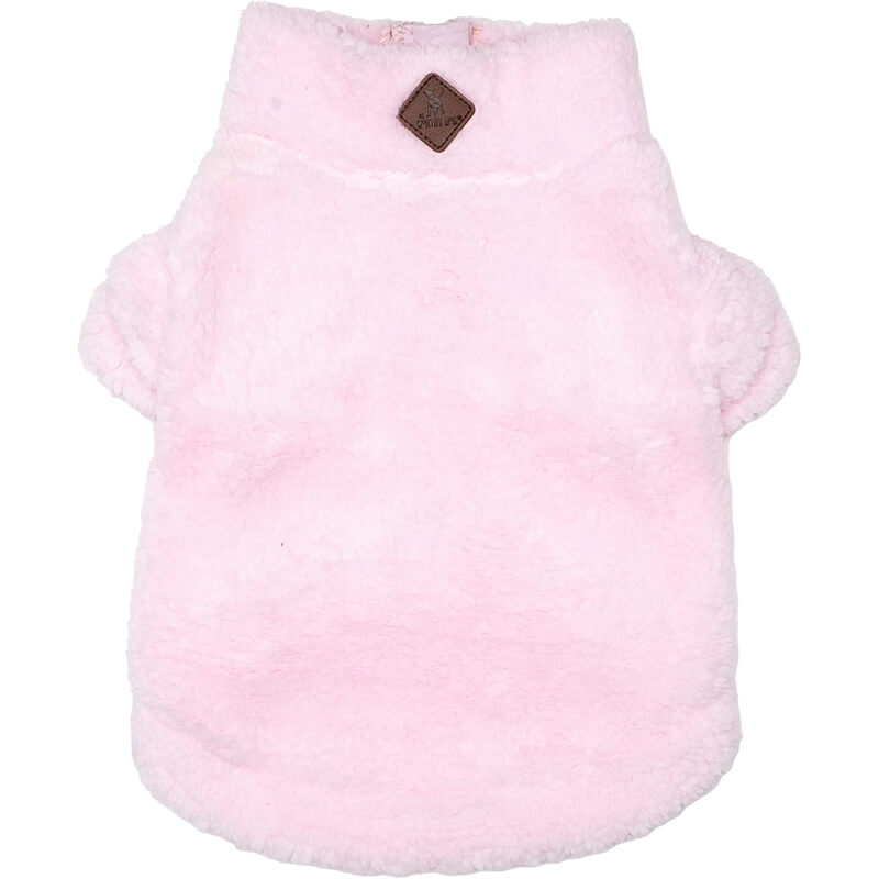 The Worthy Dog Quarter Zip Pullover Fleece Pink