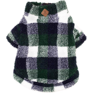 The Worthy Dog Quarter Zip Pullover Sherpa Hunter/Navy