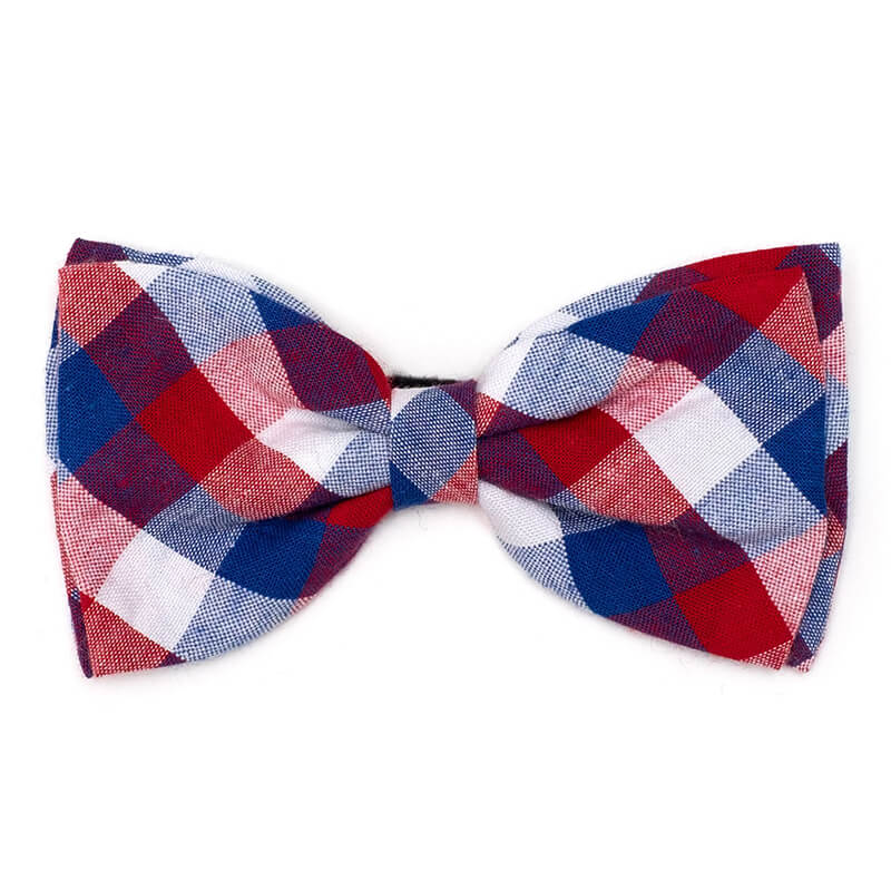 The Worthy Dog Bow Tie Red/White/Blue Check