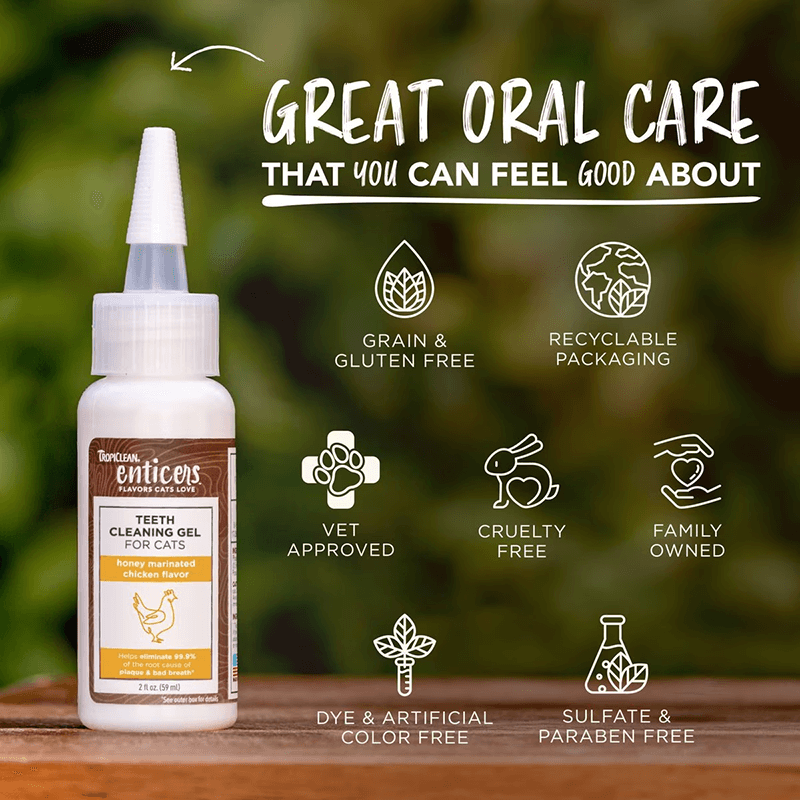 Tropiclean Cat Enticers Teeth Cleaning Gel Chicken 2 oz