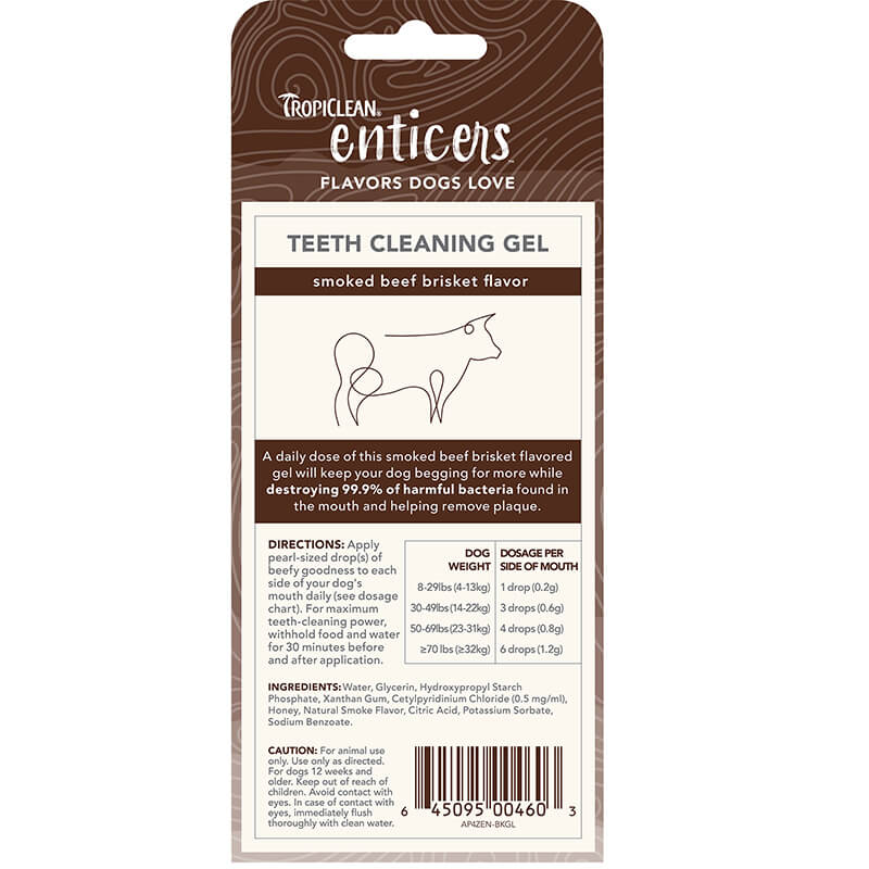 Tropiclean Enticers Teeth Cleaning Gel Brisket 4oz