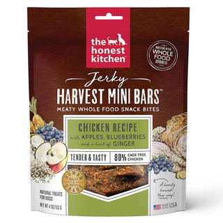 Honest Kitchen Jerky Harvest Mini Bars Chicken with Apples & Blueberries