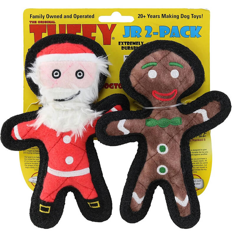 Tuffy® Holiday Junior 2-Pack Gingerbread Man & Santa