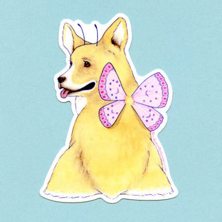 Bee's Knees Industries Corgi Faerie Vinyl Sticker