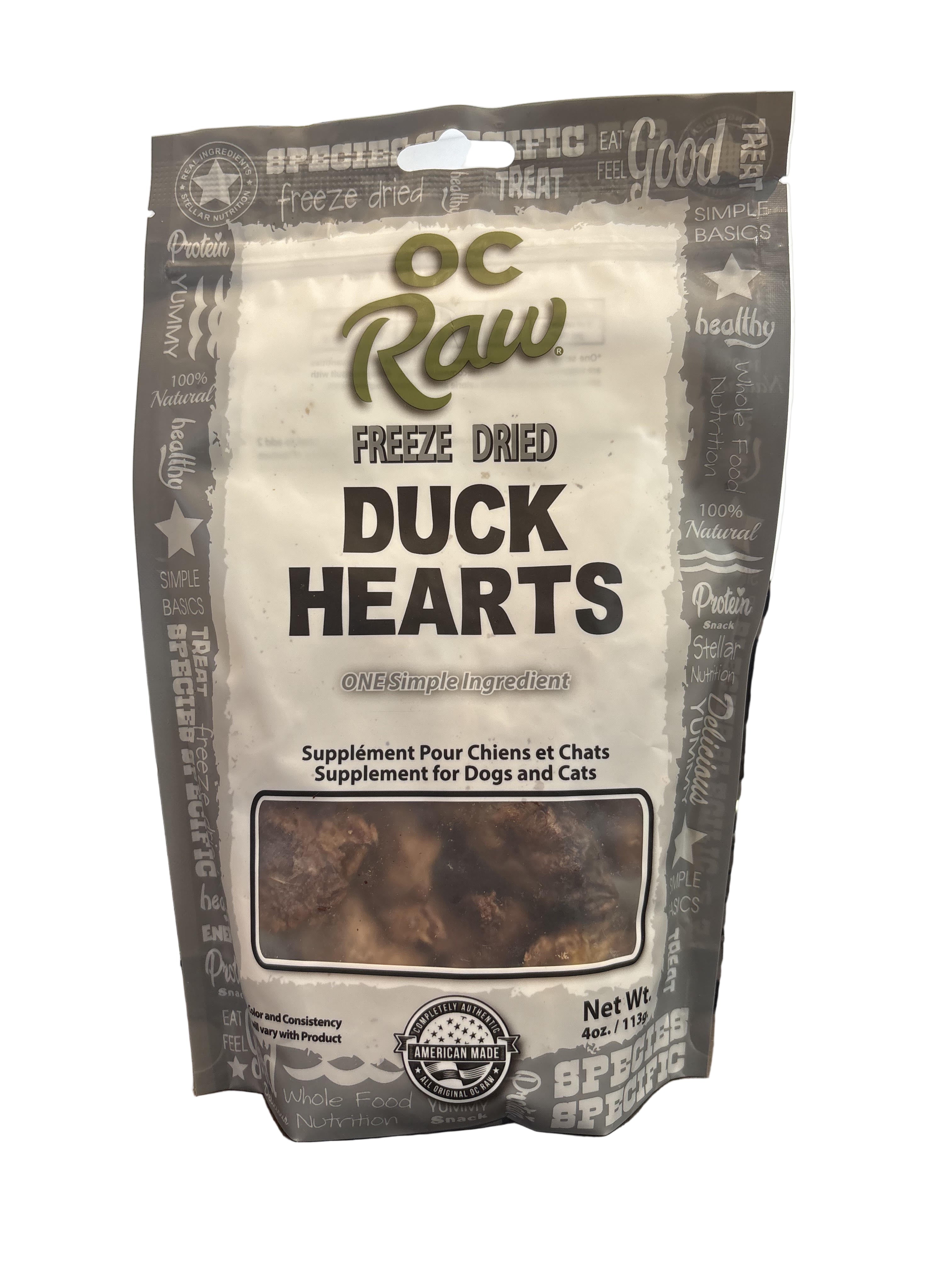OC Raw Freeze-Dried Duck Hearts