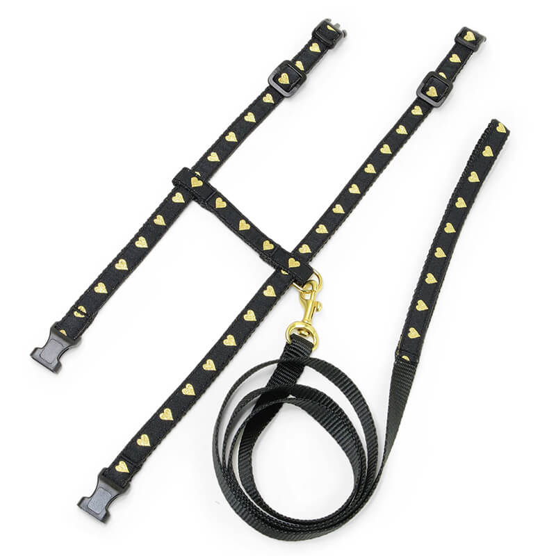 Up Country Cat Harness & Lead Set Heart of Gold