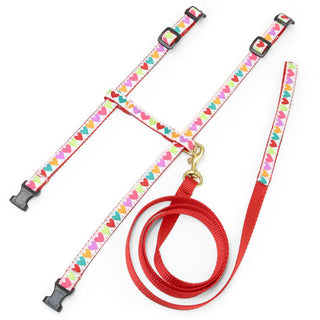 Up Country Cat Harness & Lead Set Pop Hearts