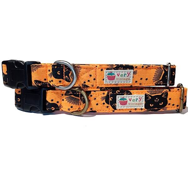 Very Vintage Black Cat Cat Collar