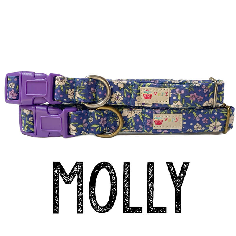 Very Vintage Organic Cotton Collar Molly Purple Flowers