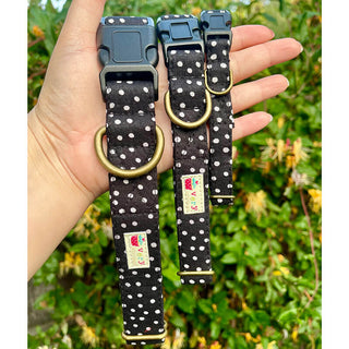 Very Vintage Organic Cotton Collar Black & White Polka Dots