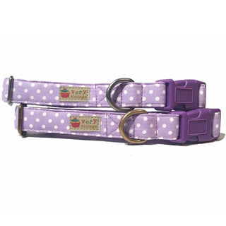 Very Vintage Organic Cotton Collar Wisteria Purple Polka Dots