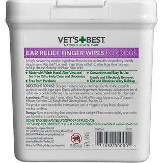 Vet's Best Ear Relief Finger Wipes