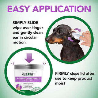 Vet's Best Ear Relief Finger Wipes