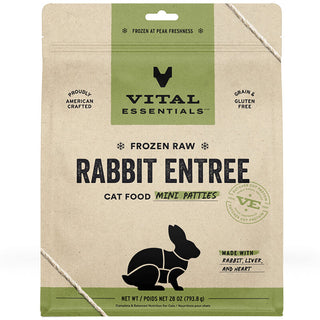 Vital Essentials Cat Frozen Raw Mini Patties Rabbit