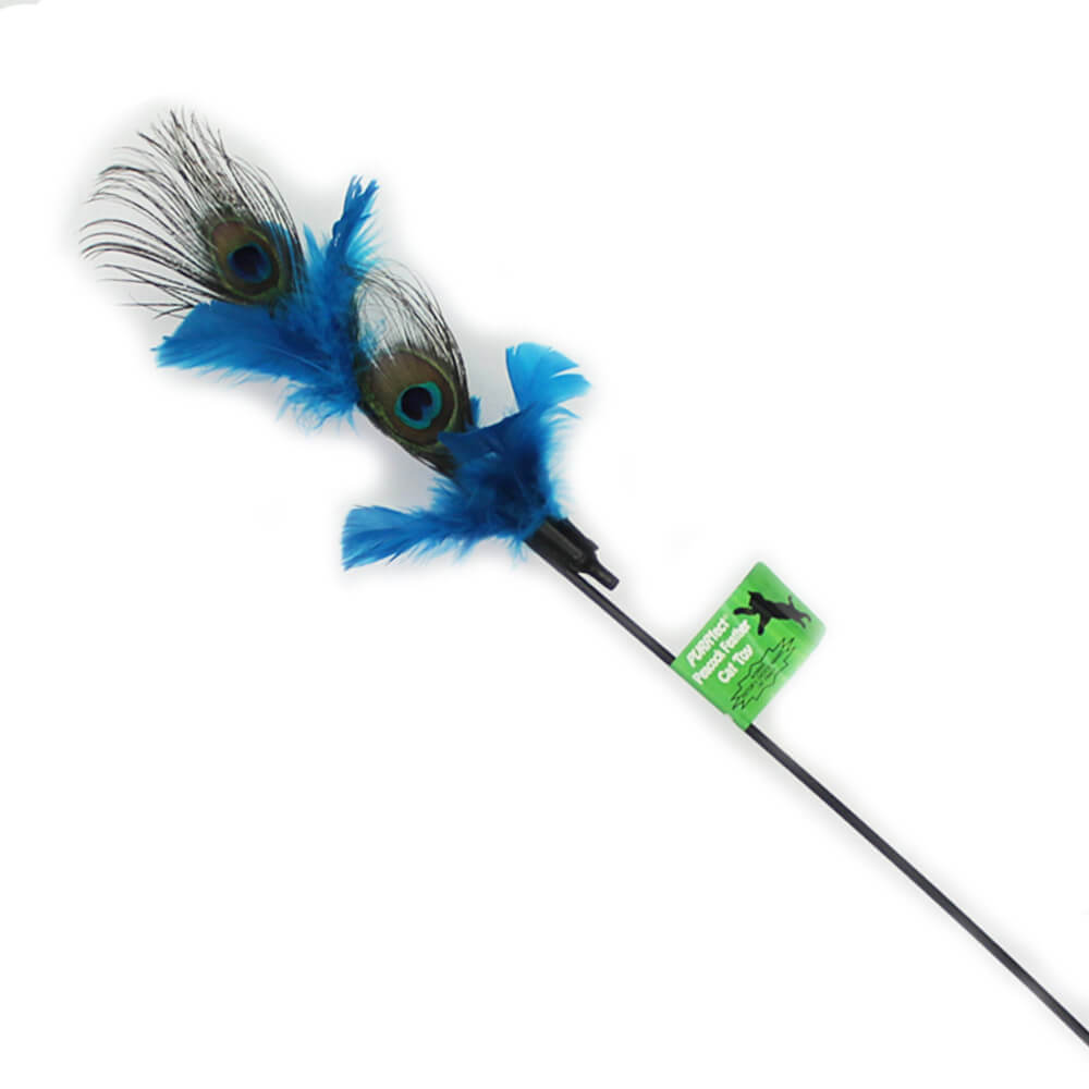 PURRfect Peacock Feather Cat Wand