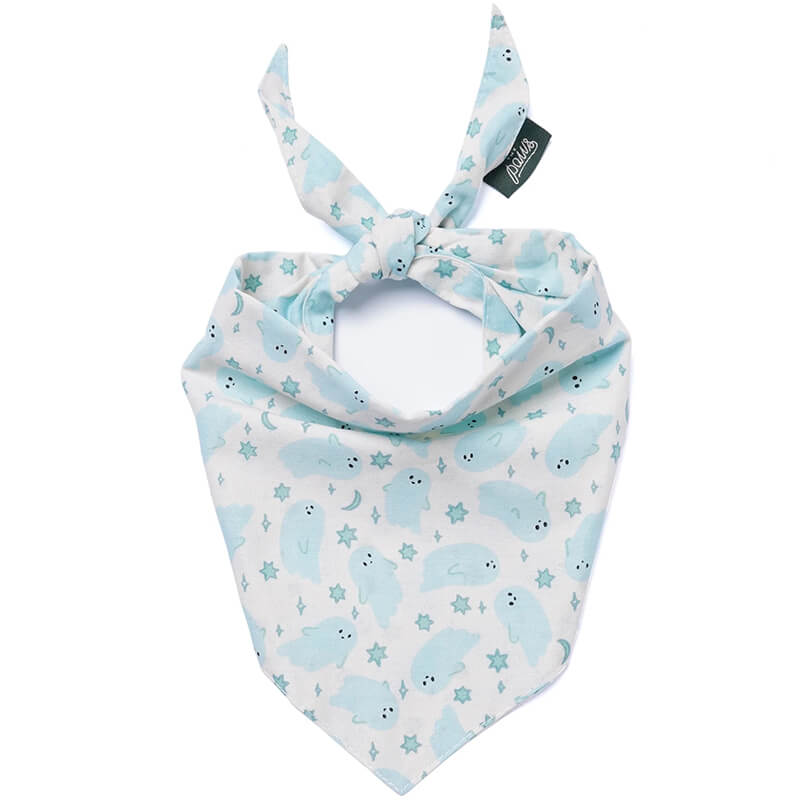 The Paws Bandana - Halloween Boo Blue