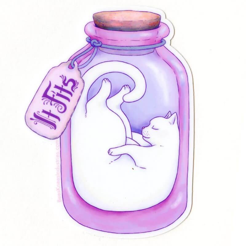 Bee's Knees Industries It Fits Potion Cat Vinyl Sticker
