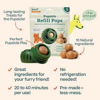 Woof Pupsicle Refill Pops Peanut Butter Beef