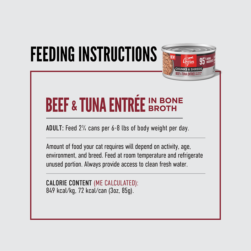 Orijen Cat Chunks & Shreds Beef and Tuna