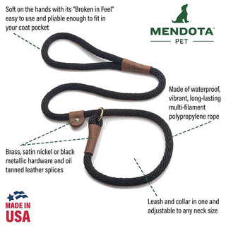 Mendota Rope Slip Lead Black Confetti