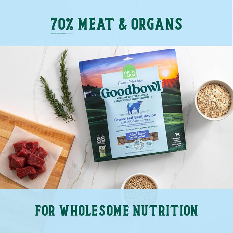 Open Farm Goodbowl Freeze-Dried Raw with Ancient Grains Grass-Fed Beef