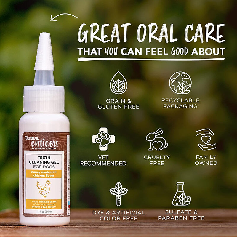 Tropiclean Enticers Teeth Cleaning Gel Chicken 2oz