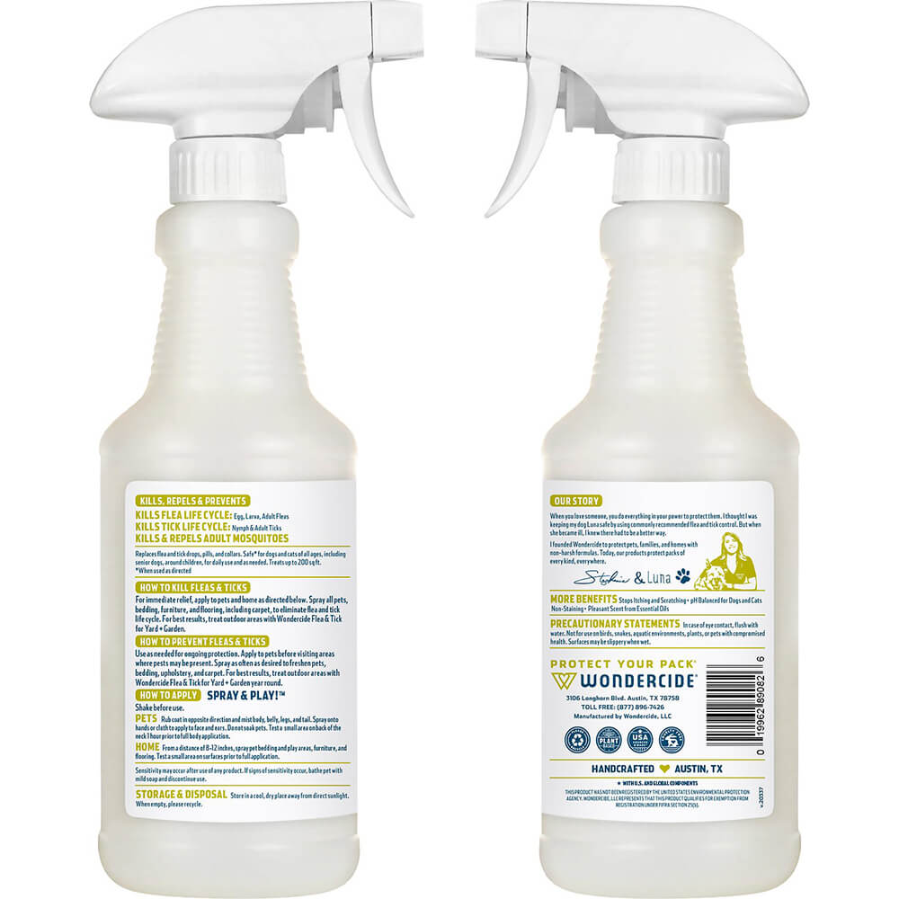 Wondercide Flea, Tick & Mosquito Spray for Pets + Home, Lemongrass