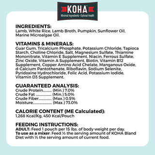 Koha Bland Diet Lamb & Rice