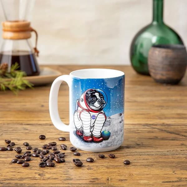 Two Little Fruits Space Dog Coffee Mug