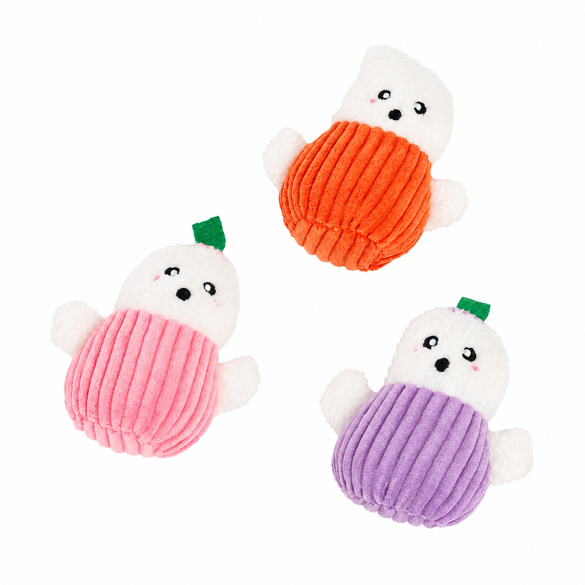 Zippy Paws Halloween Miniz Pumpkin Ghosts 3-Pack