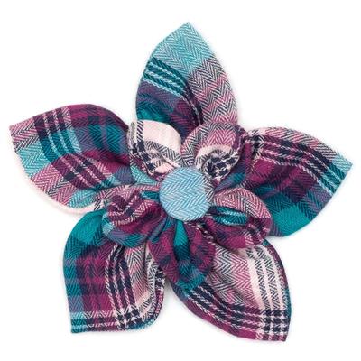 The Worthy Dog Flower Teal/Purple Plaid