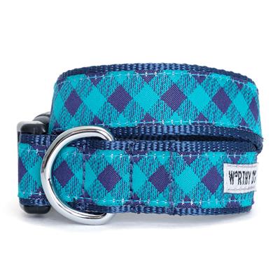 The Worthy Dog Collar Bias Buffalo Green Plaid