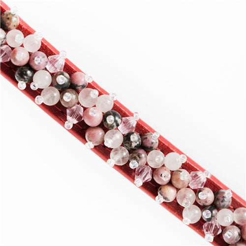 Dosha Dog Mini Beaded Red Dog Collar