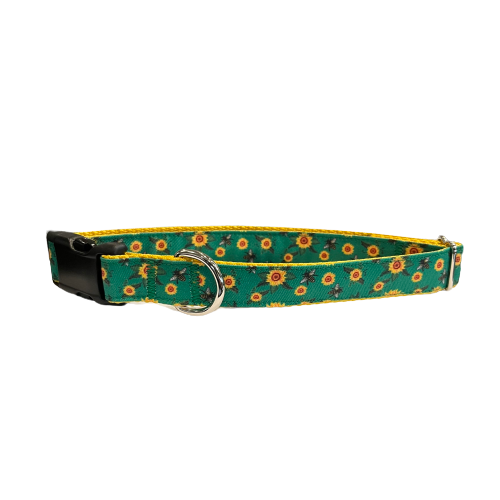 Sew Fetch Collar Green Sunflower