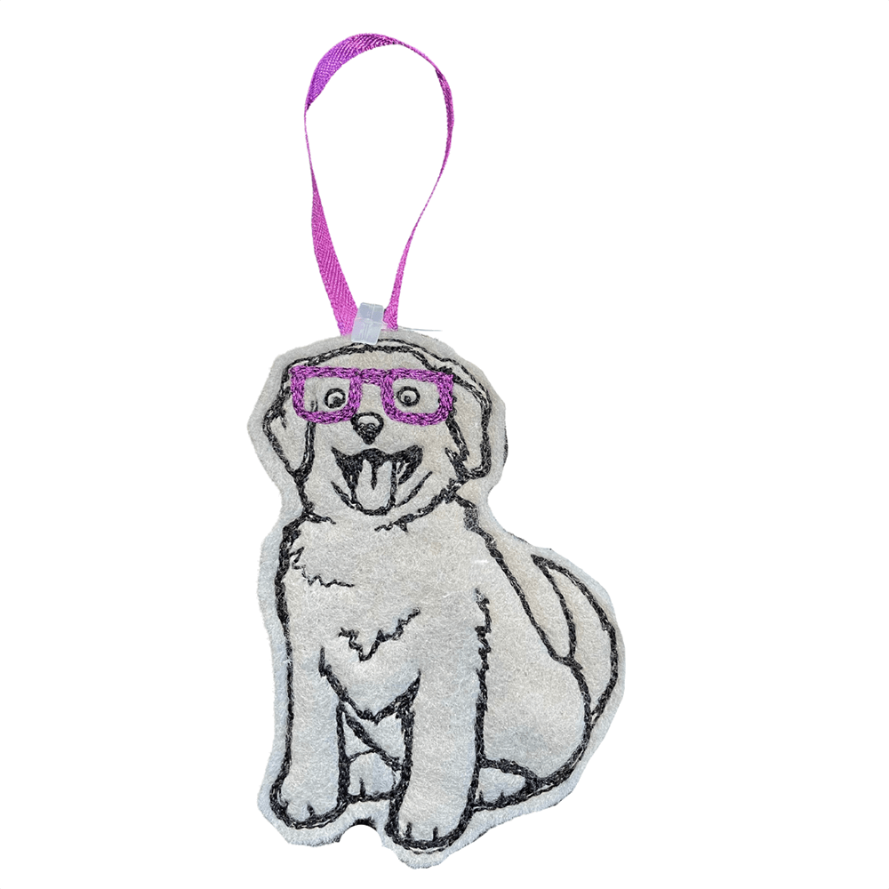 Sew Much Nerdy Puppy Felt Ornament