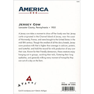 Avanti America Greeting Card - Jersey Cow With Hat
