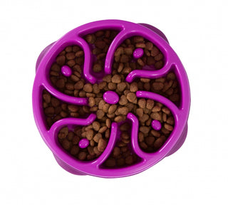 Outward Hound Fun Feeder Slo Bowl Flower Purple