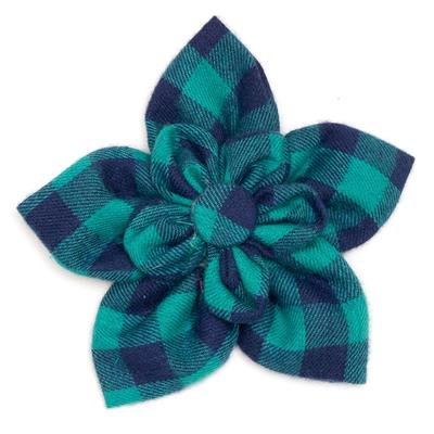The Worthy Dog Flower Green/Navy Buffalo Check
