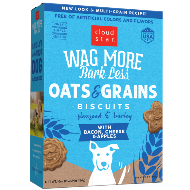 Wag More Oats & Grains Biscuits Bacon, Cheese & Apple