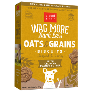 Wag More Oats & Grains Biscuits Crunchy Peanut Butter 16 oz