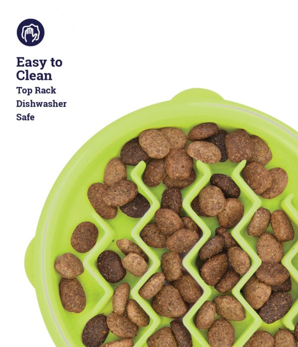 Petstages Kitty Slow Feeder Bowl Green