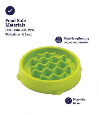 Petstages Kitty Slow Feeder Bowl Green