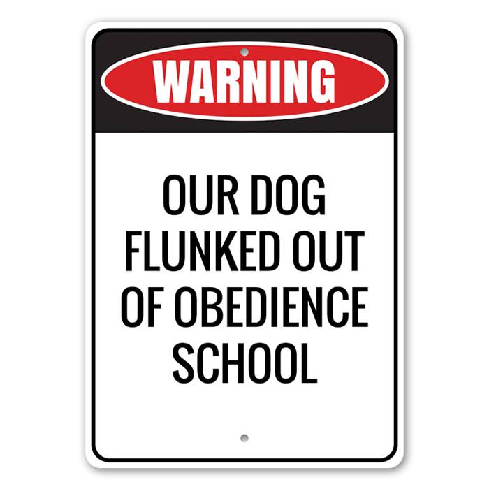 Lizton Sign Shop Obedience School Aluminum Sign